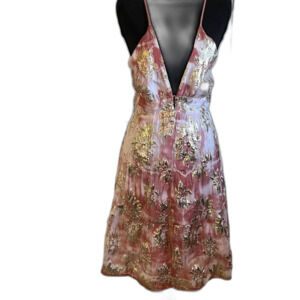 GOA Paris Pink Gold Tie Dye Dress Size Small Rare Boho Fairy Festival Metallic